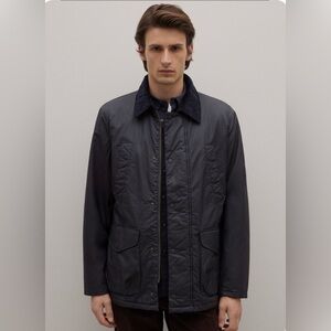 NWT Men’s Piombo Dark Navy 100% Coated Cotton Quilted Jacket - XL - $165 MSRP